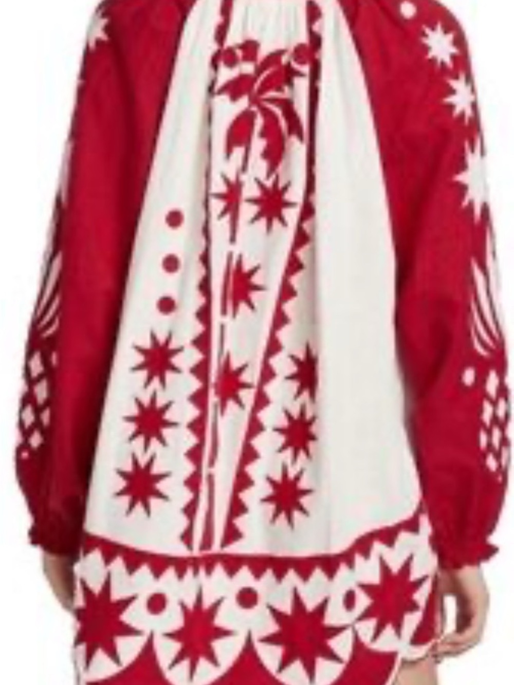 Red and White Farm Rio Embroidered Tunic Dress - Picture 2 of 2